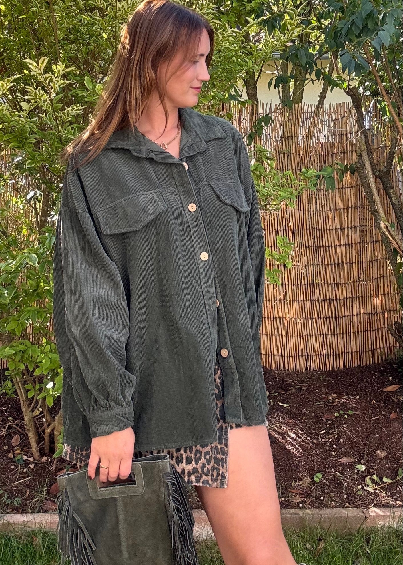 Cordjacke Hella Olive Green