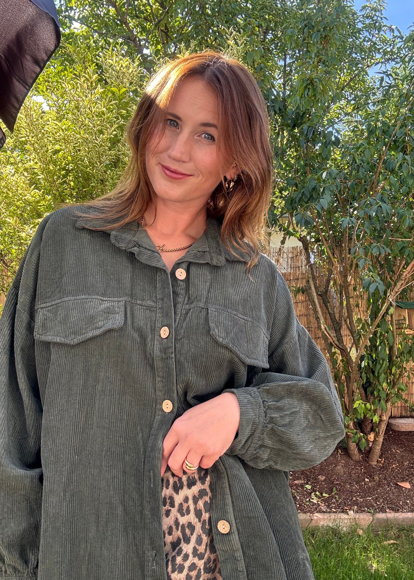 Cordjacke Hella Olive Green