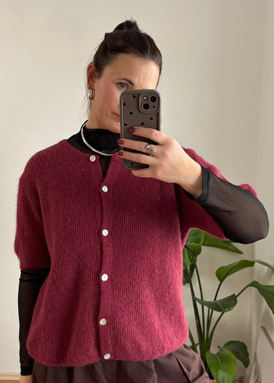 Cardigan Arica Halbarm - Bordeaux