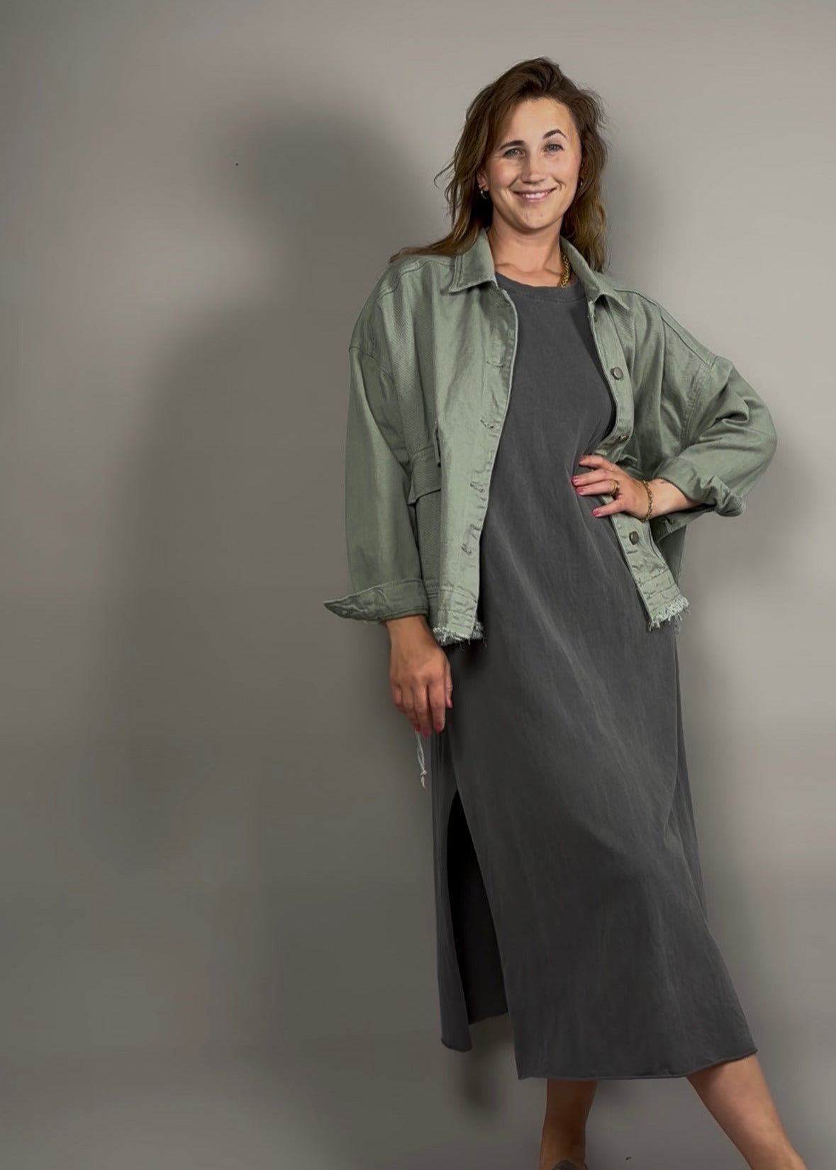 T-Shirt Kleid Bora Anthrazit