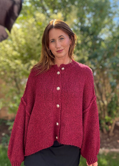 Oversize Cardigan Ilka - Wine