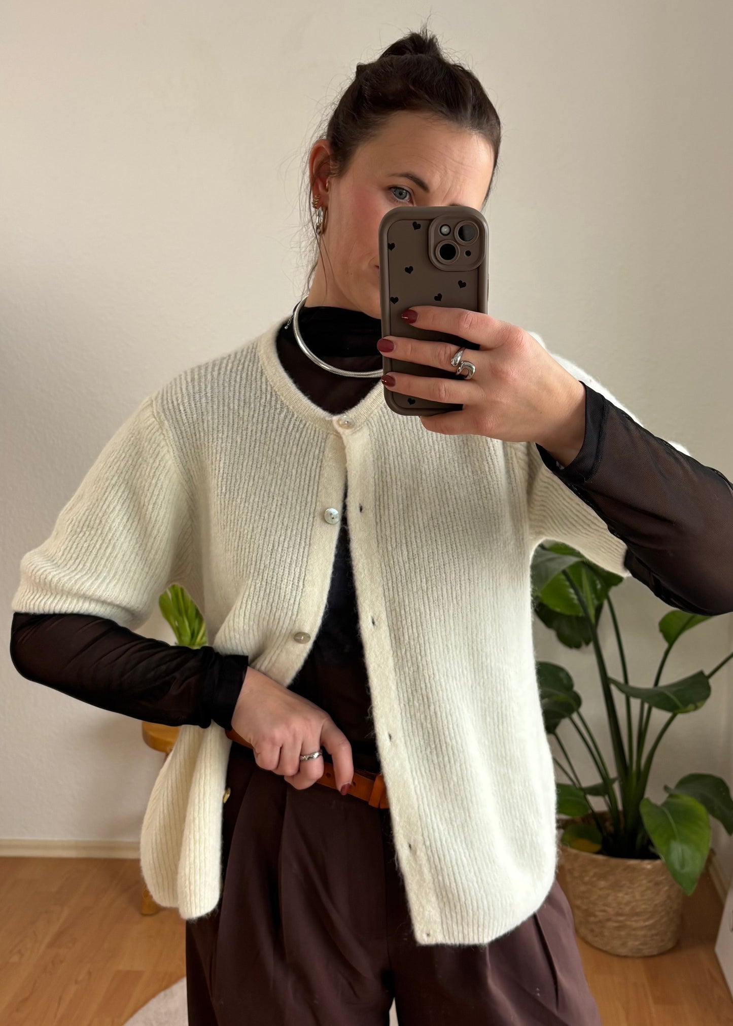 Cardigan Arica Halbarm – Off White