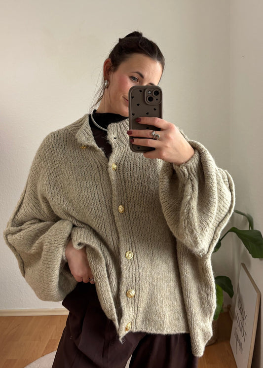 Oversize Cardigan Pica Taupe