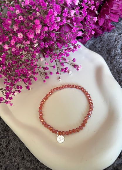 Kristallarmband April - Kupfer