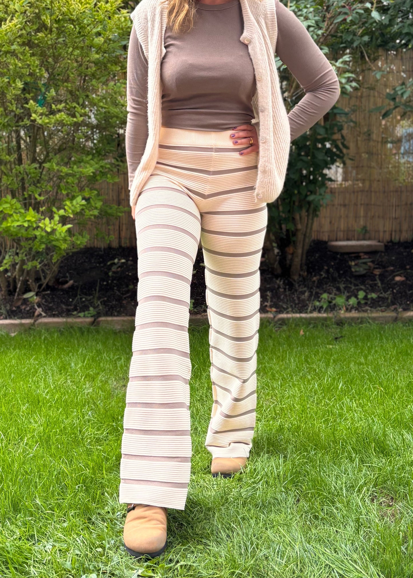 Hose Mia Creme & Taupe