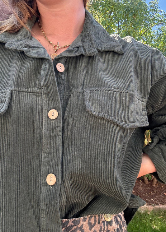 Cordjacke Hella Olive Green