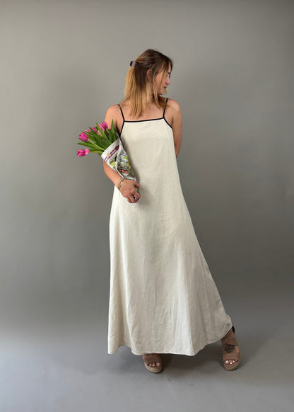 Maxikleid Leinenmix Sand