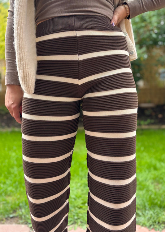 Hose Mia Dunkelbraun & Creme