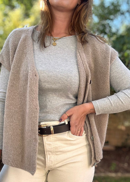 Pullunder Weste Taupe