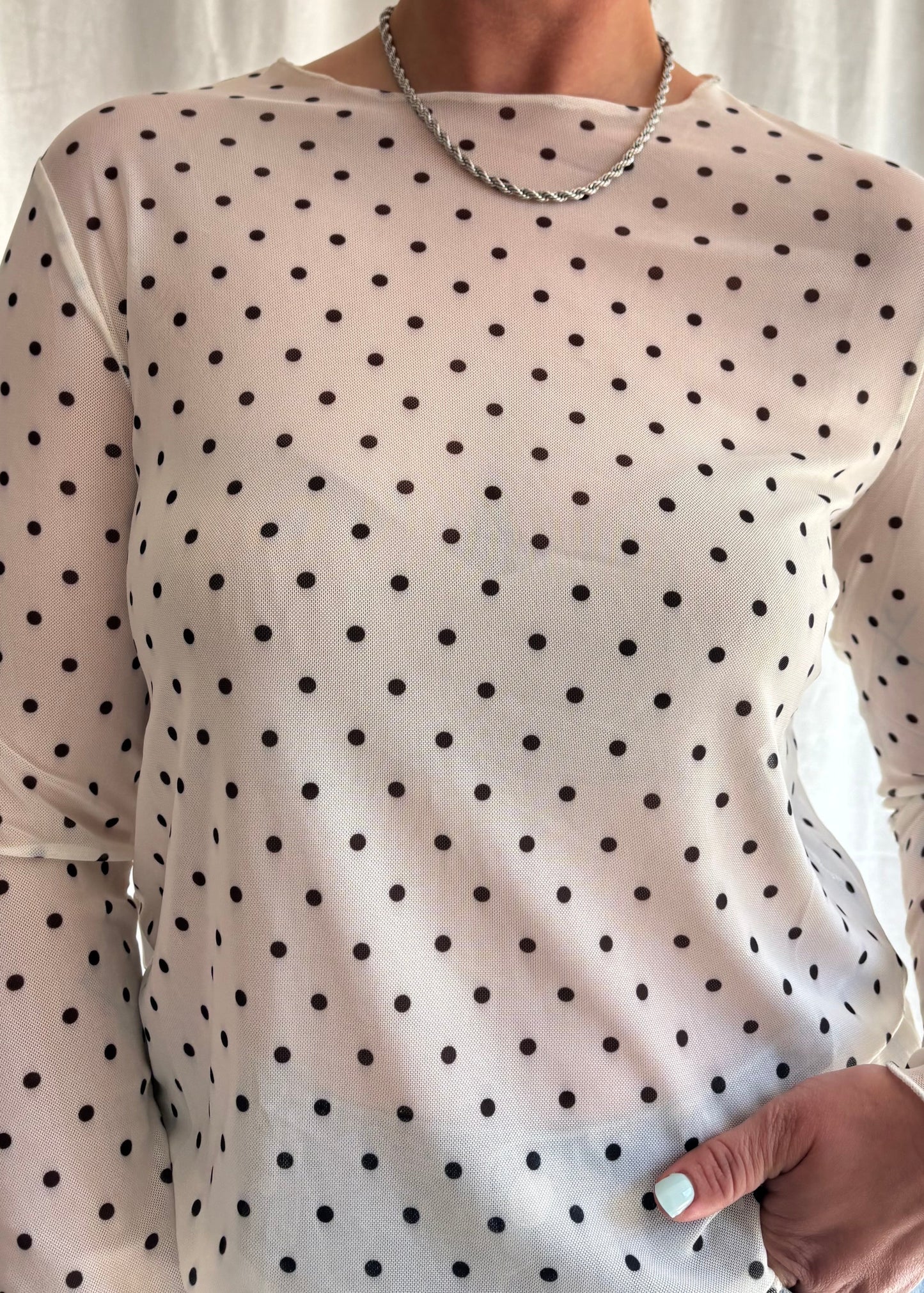 Mesh Oberteil Polka Dots