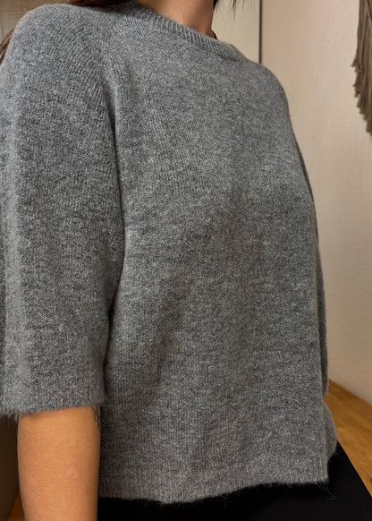 Alpaka Halbarmshirt Lota - Grau